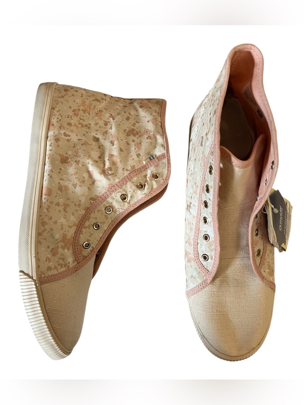 TOMS NWT Camarillo High Top Sneakers In Natural Metallic Granite Fleck Size 12